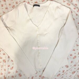 Brandy Melville Cream Button-Up Cardigan
